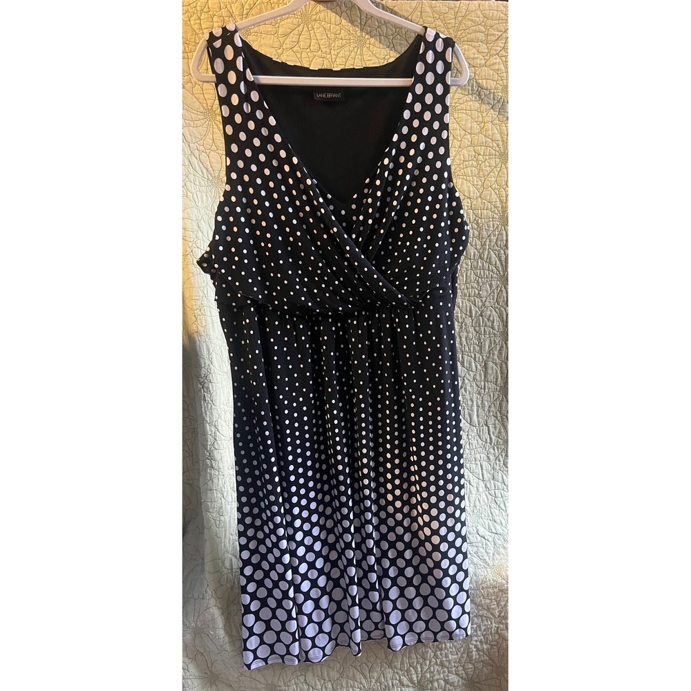 Plus Lane Bryant Black White Polka Dot Dress